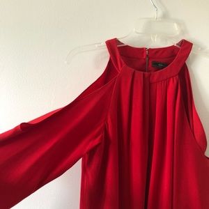 BCBGMaxazria Open Shoulder Red Dress